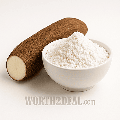 Kerala organic tapioca flour with cassava roots | Worth2Deal