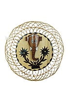 Eelika handmade Round Shaped Lord Ganesh Wall hanging made of bamboo || home and office