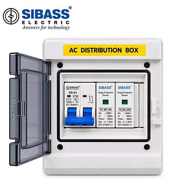 Sibass ACDB WaterShield IP65 Weatherproof – 32A MCB & 320V SPD