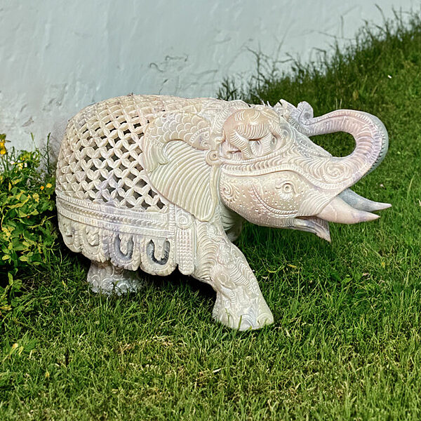 Majestic Marble Elephant Statue