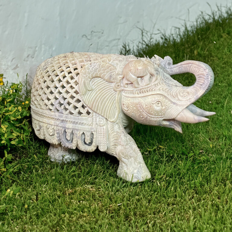 Majestic Marble Elephant Statue