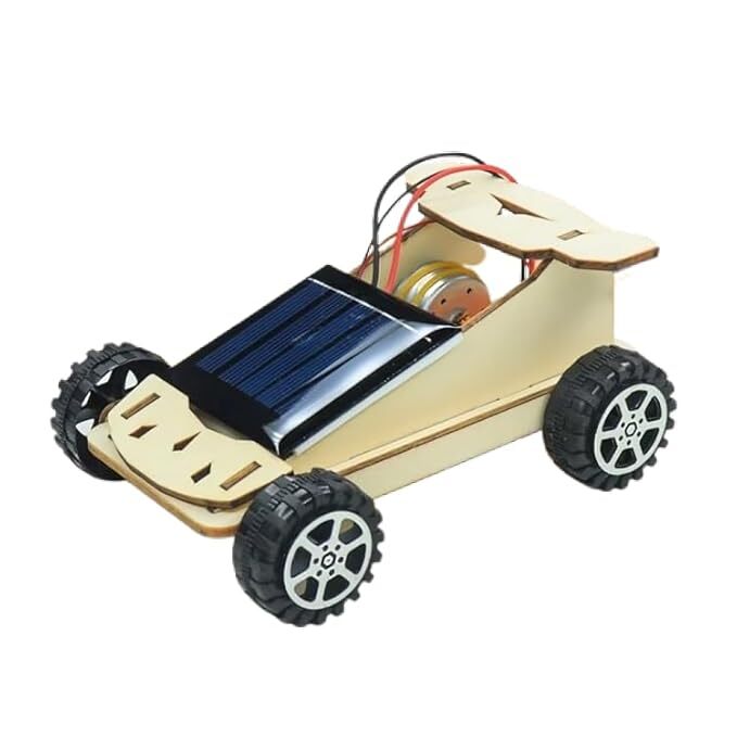 Wooden DIY Solar Panel Car Learning Toy Science Kit