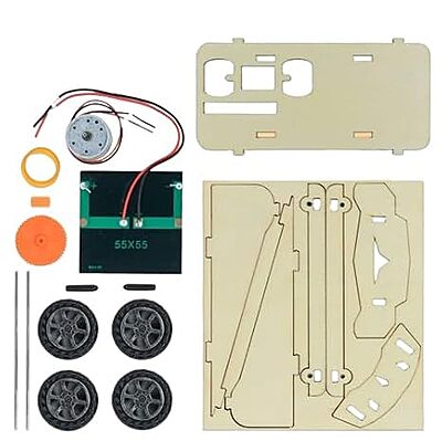 Wooden DIY Solar Panel Car Learning Toy Science Kit