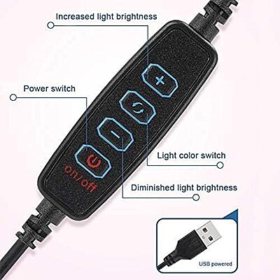 LED Desktop Makeup Mirror Selfie Light Ring Lamp Pack of 1 (Colour: Pink) LED Desktop Makeup Mirror Selfie Light Ring Lamp Pack of 1 (Colour: Pink)