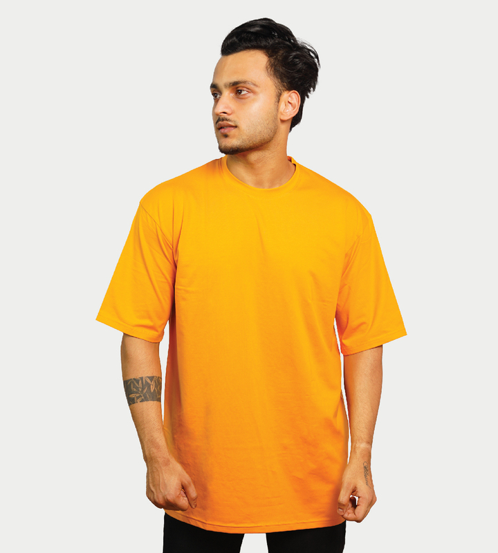 MALE LOOSE FIT T-SHIRT MUSTARD COLOR MALE LOOSE FIT T-SHIRT MUSTARD COLOR