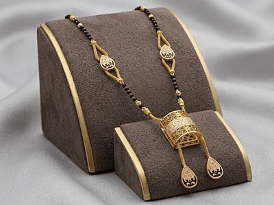 18 kt Gold Enchanted Blush Enamel Mangalsutra