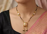 18 kt Gold Enchanted Blush Enamel Mangalsutra