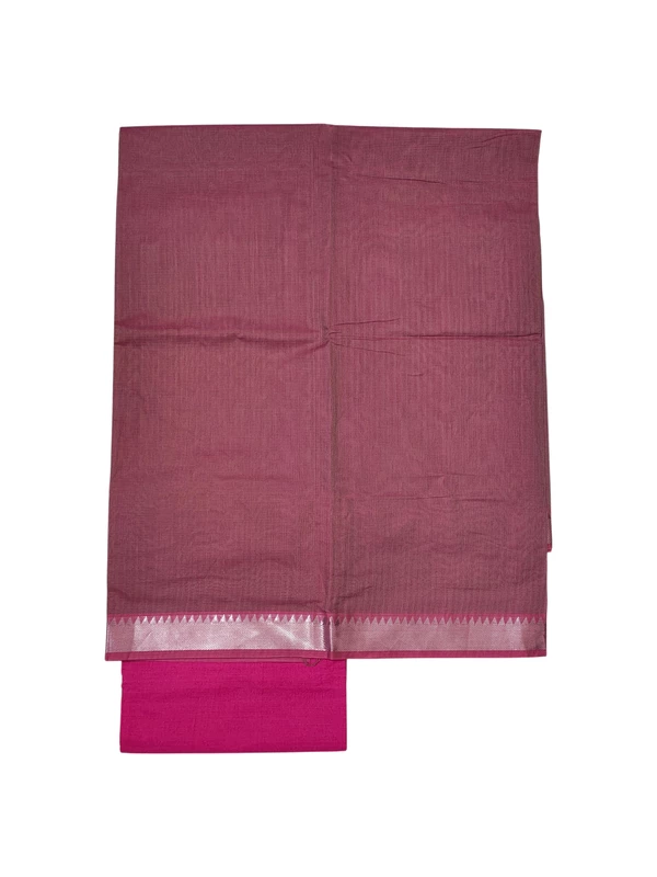 Rust & Pink Mangalagiri Cotton Dress Materials for Women