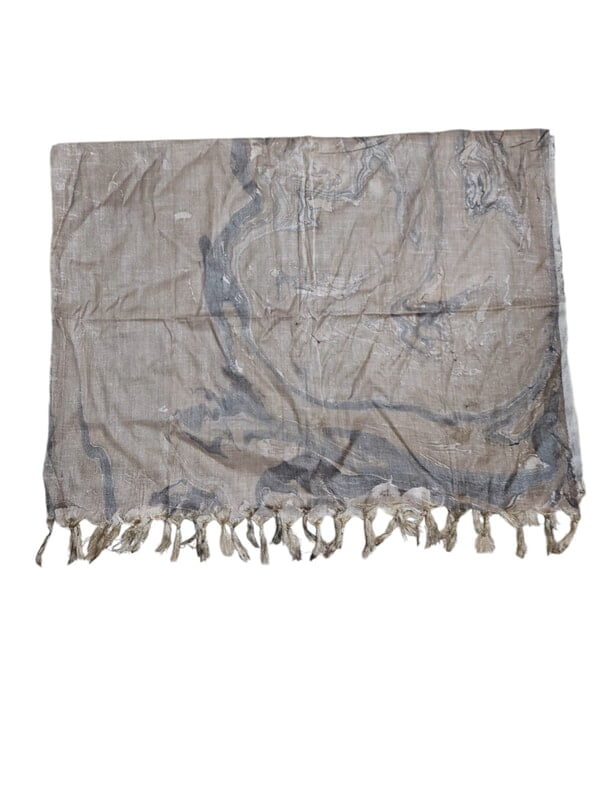 Beige Marble Print Cotton Silk Dupatta