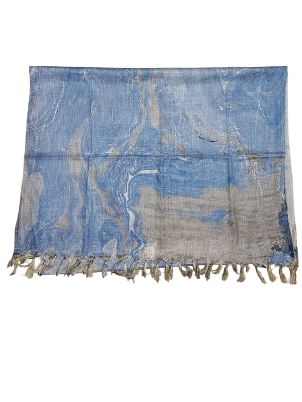 Indigo Marble Print Cotton Silk Dupatta