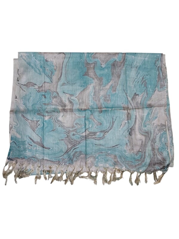 Mint Marble Print Cotton Silk Dupatta