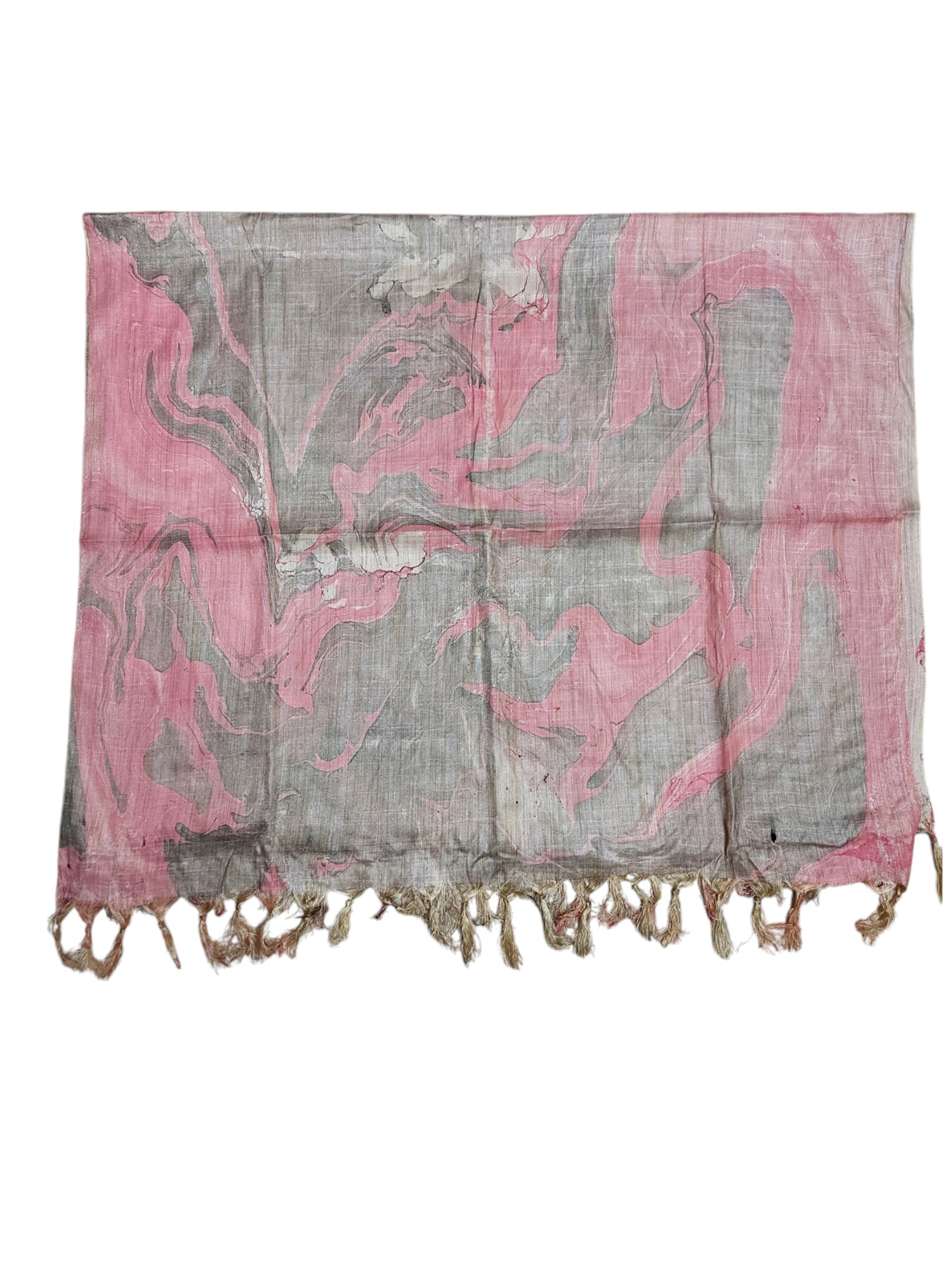 Pink Marble Print Cotton Silk Dupatta