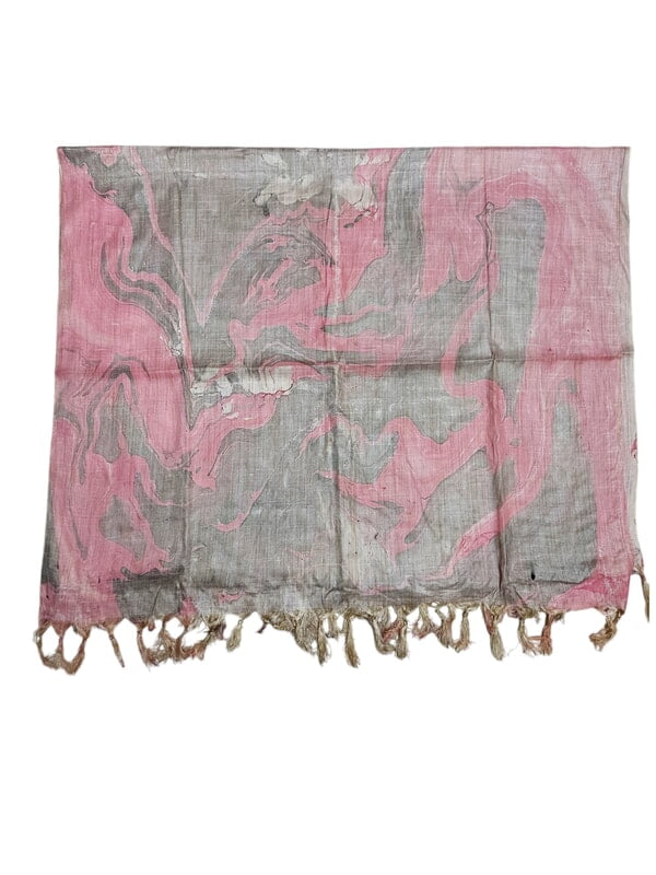 Pink Marble Print Cotton Silk Dupatta