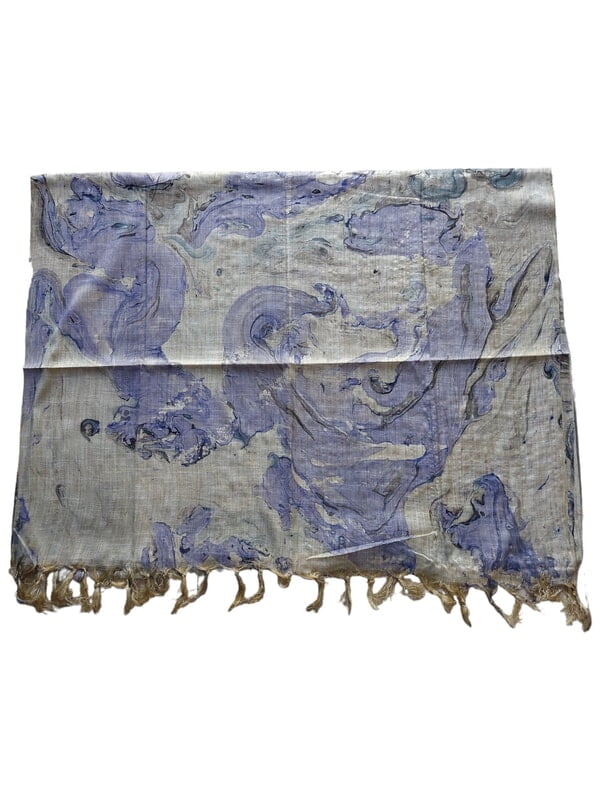 Purple Marble Print Cotton Silk Dupatta