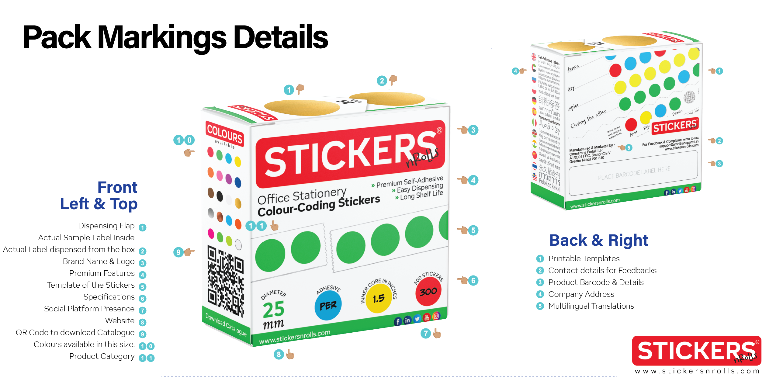25mm - Round - Clear Transparent - Multipurpose Stickers - Permanent Adhesive