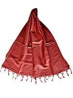 Maroon Cotton Silk Solid Dupatta
