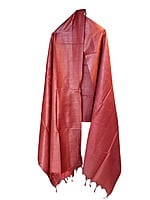 Maroon Cotton Silk Solid Dupatta