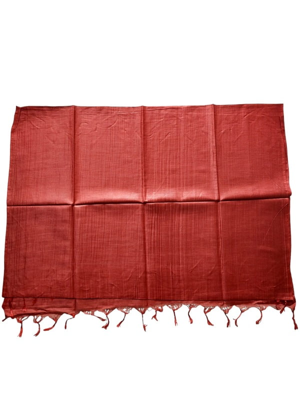 Maroon Cotton Silk Solid Dupatta