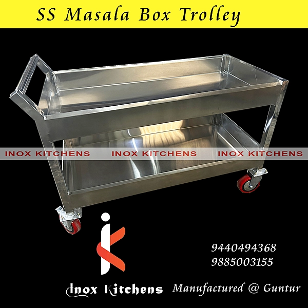 SS Masala Container Trolley
