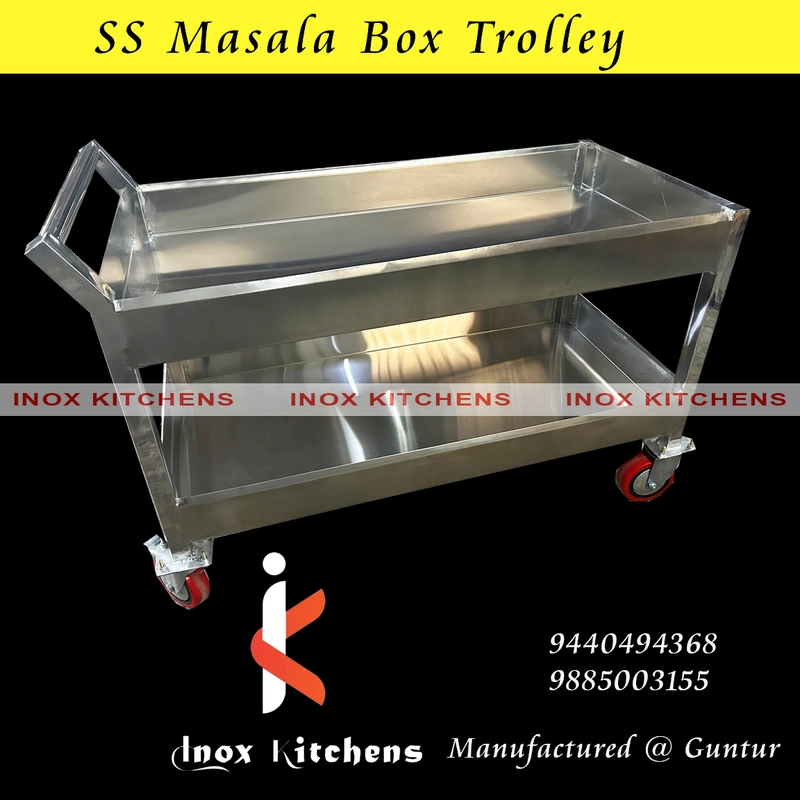 SS Masala Container Trolley
