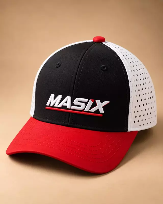 MASIX Sports Cap for Men & Women – Breathable Mesh | Stylish Red Black Baseball Cap