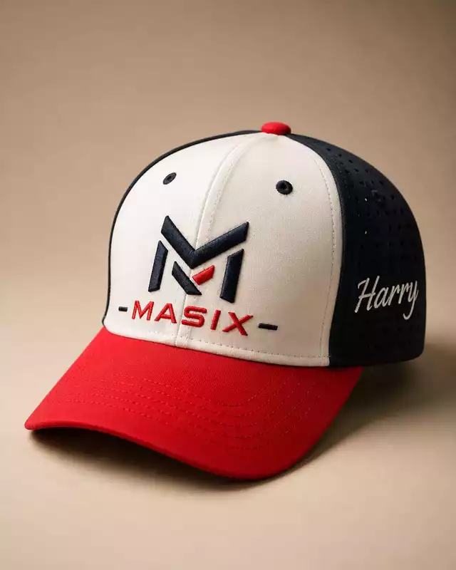 MASIX Sports Cap for Men & Women – Breathable Mesh | Stylish Red Black Baseball Cap