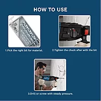 5-piece Masonry Drill Bit Set, For Professionals, Two-Cutter Tip, 2-flute U-shape, Impact Drill Compatibility, 5 Masonry Bits of 4mm, 5mm, 6mm, 8mm,and 10mm