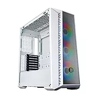 Cooler Master MasterBox 520 Mesh ARGB White E-ATX Mid Tower Case – High Airflow | ARGB