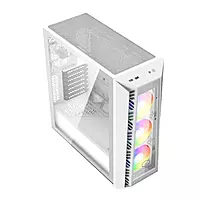 Cooler Master MasterBox 520 Mesh ARGB White E-ATX Mid Tower Case – High Airflow | ARGB