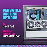 Cooler Master MasterBox 520 Mesh ARGB White E-ATX Mid Tower Case – High Airflow | ARGB