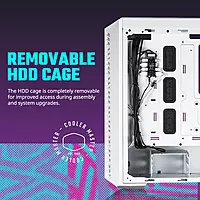 Cooler Master MasterBox 520 Mesh ARGB White E-ATX Mid Tower Case – High Airflow | ARGB