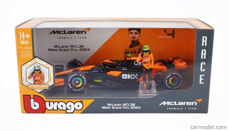 Mclaren MCL38 with Pilot Lando Norris F1 1:24 Bburago