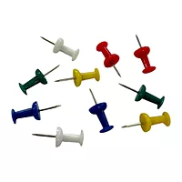 Pack of 200 Assorted Coloured Push Pins in Tub