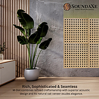 SoundaXe® M-DOT Wooden Acoustic Panel | Reduce Echo, Luxury Veneer, Superior Sound | 2x2 Ft, 2 Pcs”