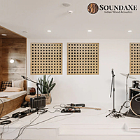 SoundaXe® M-DOT Wooden Acoustic Panel | Reduce Echo, Luxury Veneer, Superior Sound | 2x2 Ft, 2 Pcs”