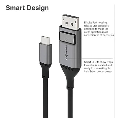 ALOGIC 1m Ultra USB-C (Male) to DP (Male) Cable - 4K @60Hz | ULCDP01-SGR ALOGIC 1m Ultra USB-C (Male) to DP (Male) Cable - 4K @60Hz | ULCDP01-SGR