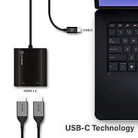 Alogic USB-C to Dual HDMI 2.0 Adapter - 4K-30Hz  | UC2HD-ADP