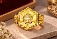 18 kt Gold Sovereign Hexagon Ring