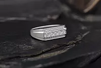 925 Sterling Silver Men's Tiered Band