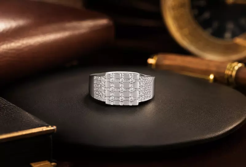 925 Sterling Silver Shining Matrix Men's Ring