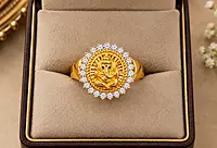 18 kt Gold Ganpati Bappa Ring
