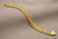 18 kt Gold Barrel Link Gent's Bracelet