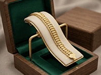 18 kt Gold Barrel Link Gent's Bracelet