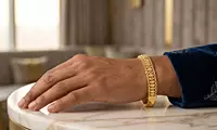 18 kt Gold Barrel Link Gent's Bracelet