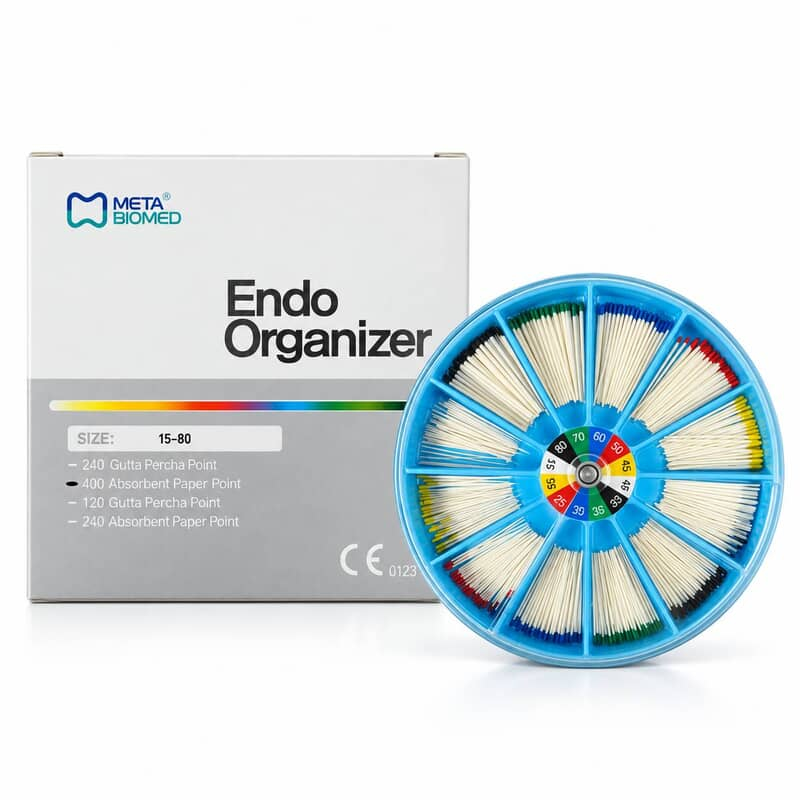 Meta Biomed Endo Organizer with 400 Absorbent Paper Points for Root Canal Treatment
