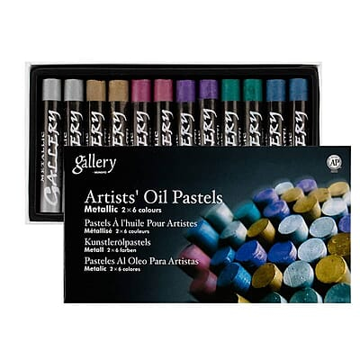MUNGYO OIL PASTEL SET OF 12-METALLIC