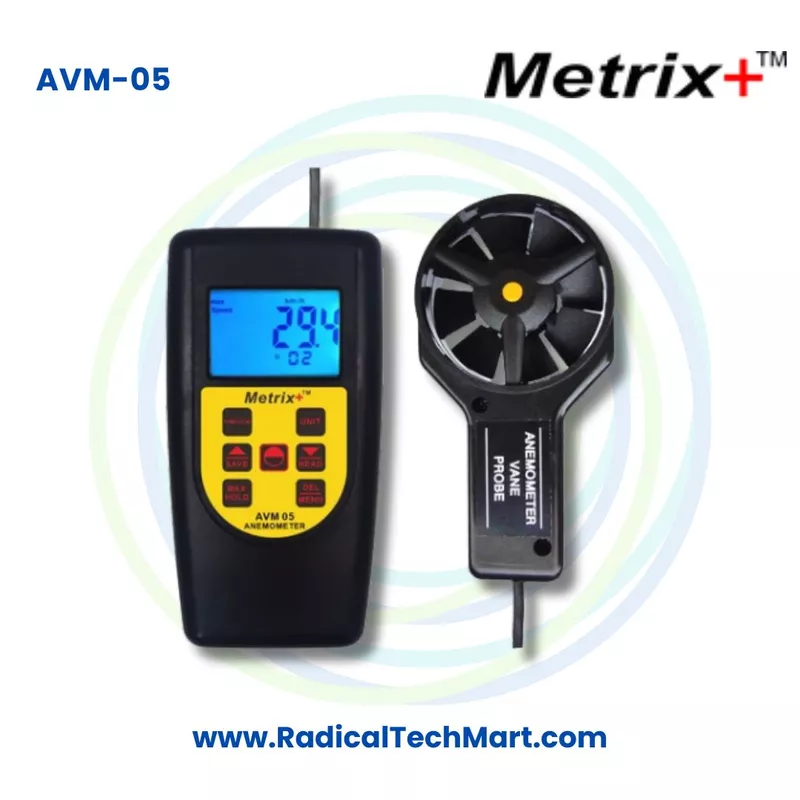 Metrix+ AVM 05 Digital Anemometer 0.4-45m/s Air Velocity Meter