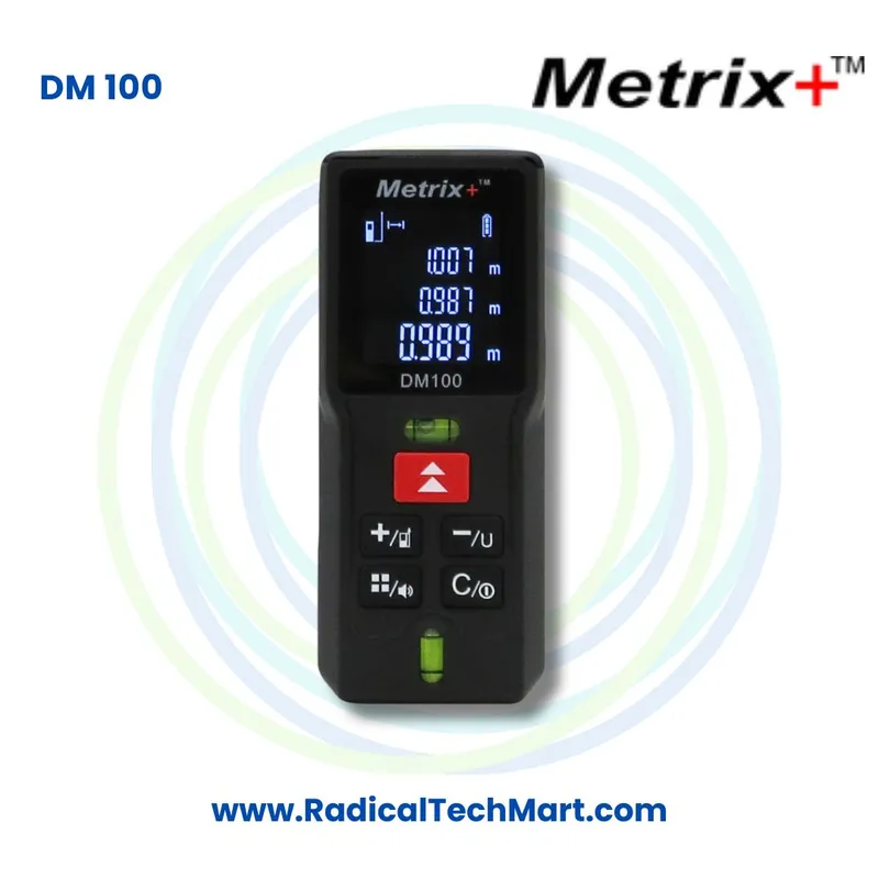 Metrix+ DM 100 Laser Distance Meter 100m with Area Volume Measurement