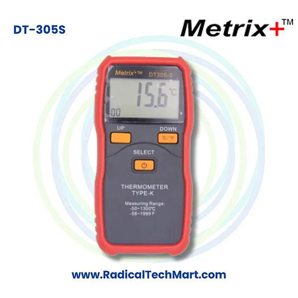 Metrix+ DT 305S K-Type Digital Thermometer 1200�C Temperature Meter
