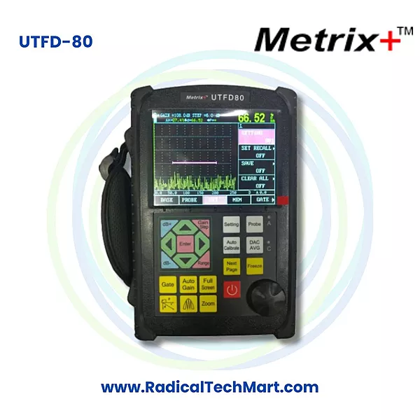 Metrix+ UTFD 80 Ultrasonic Flaw Detector 0.5-20MHz NDT Tester